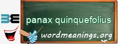 WordMeaning blackboard for panax quinquefolius